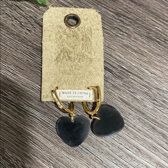 Anthropologie Heart Semi-precious earrings $58 NWT - Picture 3 of 6